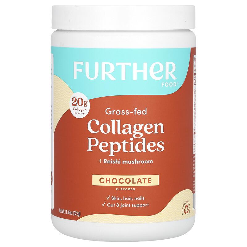 Grass-Fed Collagen Peptides + Reishi Mushroom, Chocolate, 11.36 oz (322 g)