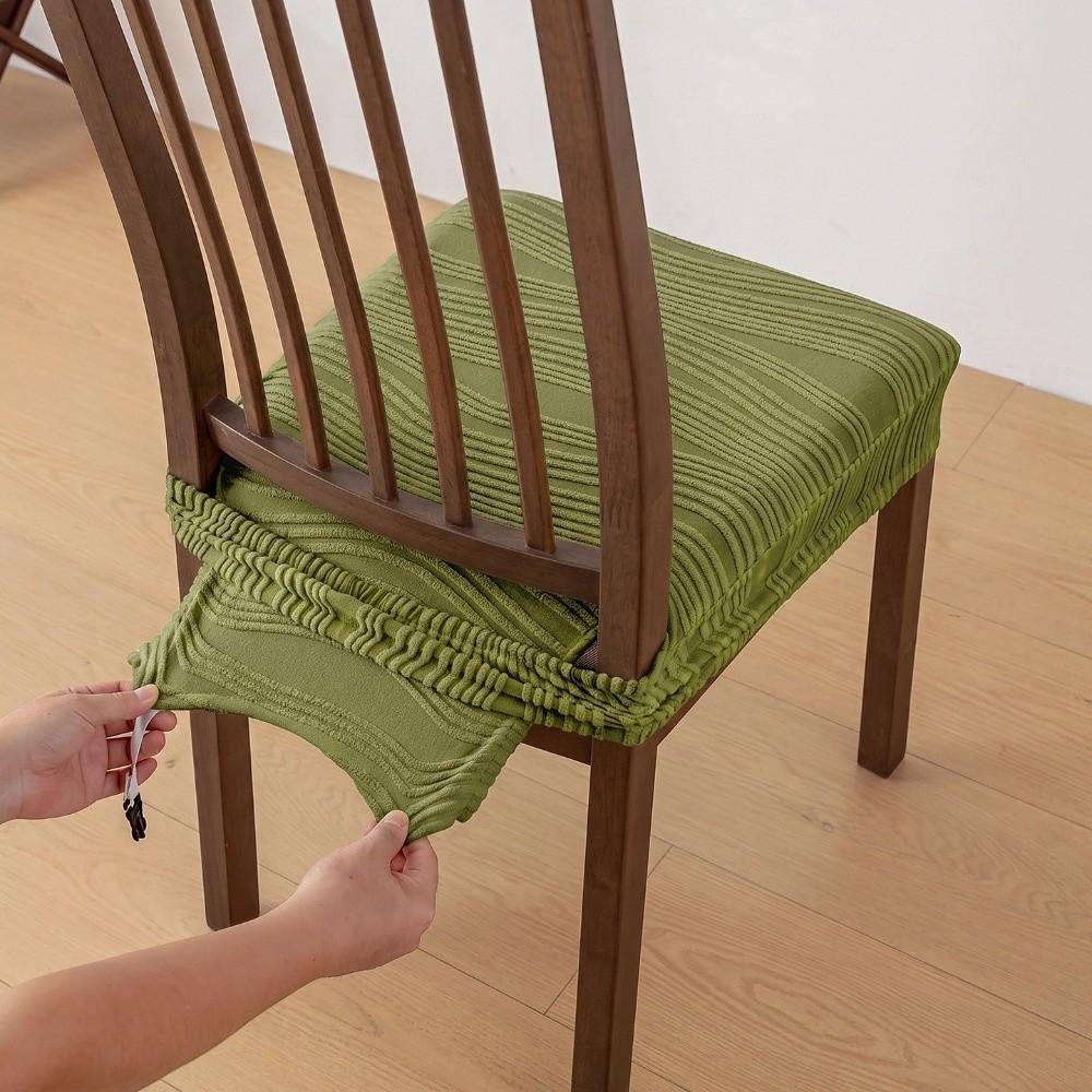Elastic Chair Cushion Cover Solid Color Seat Protector Universal Chair Slipcover Restaurant