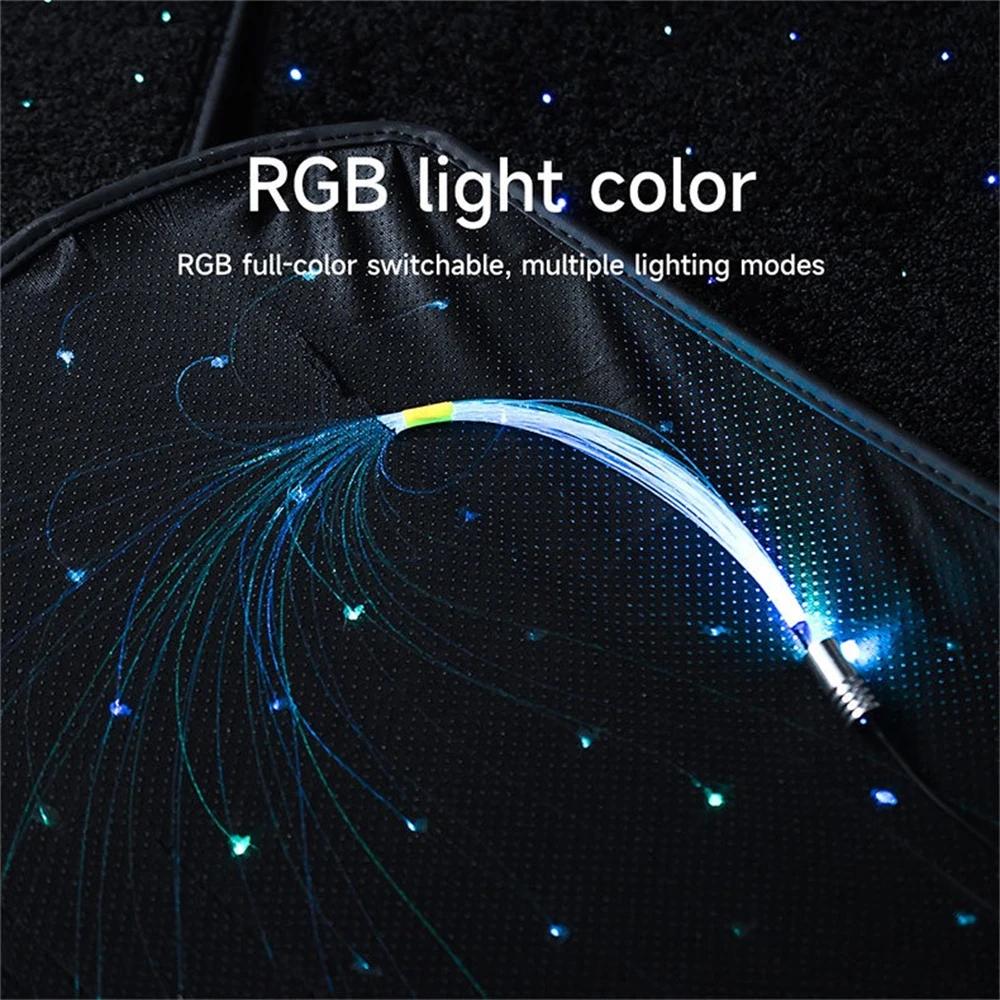 Universal Fit For SUV Sedan Van Fiber Optic Twinkle Car Mats WaterProof LED Star Rugs APP Remote Control RGB Music Sync 2/4PCS