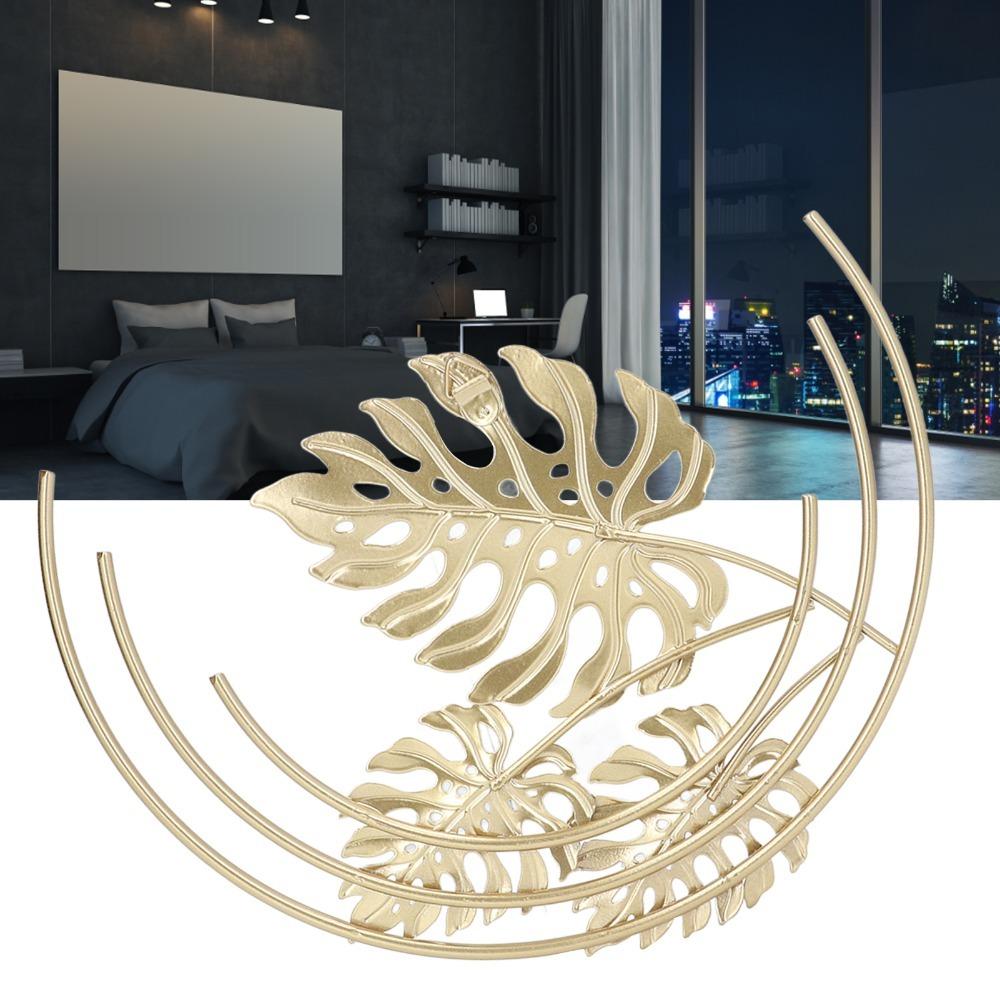iron Golden Wall Hanging 9.06 in Iron Wall Art Metal Leaf Wall Decor Cafe Wall Layout