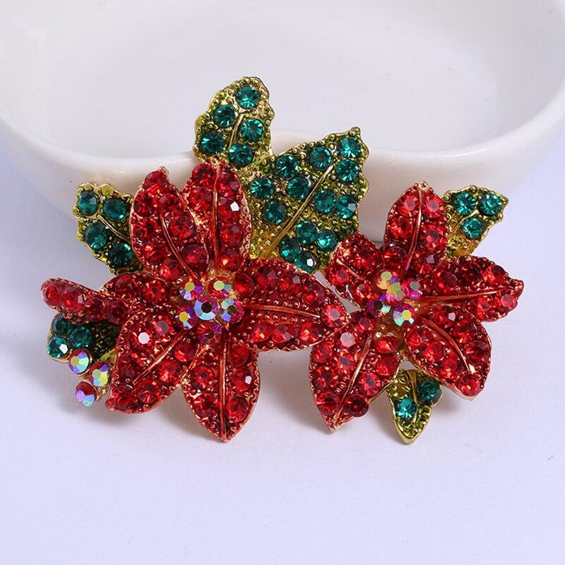 Blucome Брошь с красным цветком, заколки для растений, женская брошь для пальто, костюма, заколки для хиджаба, подарок на Новый год