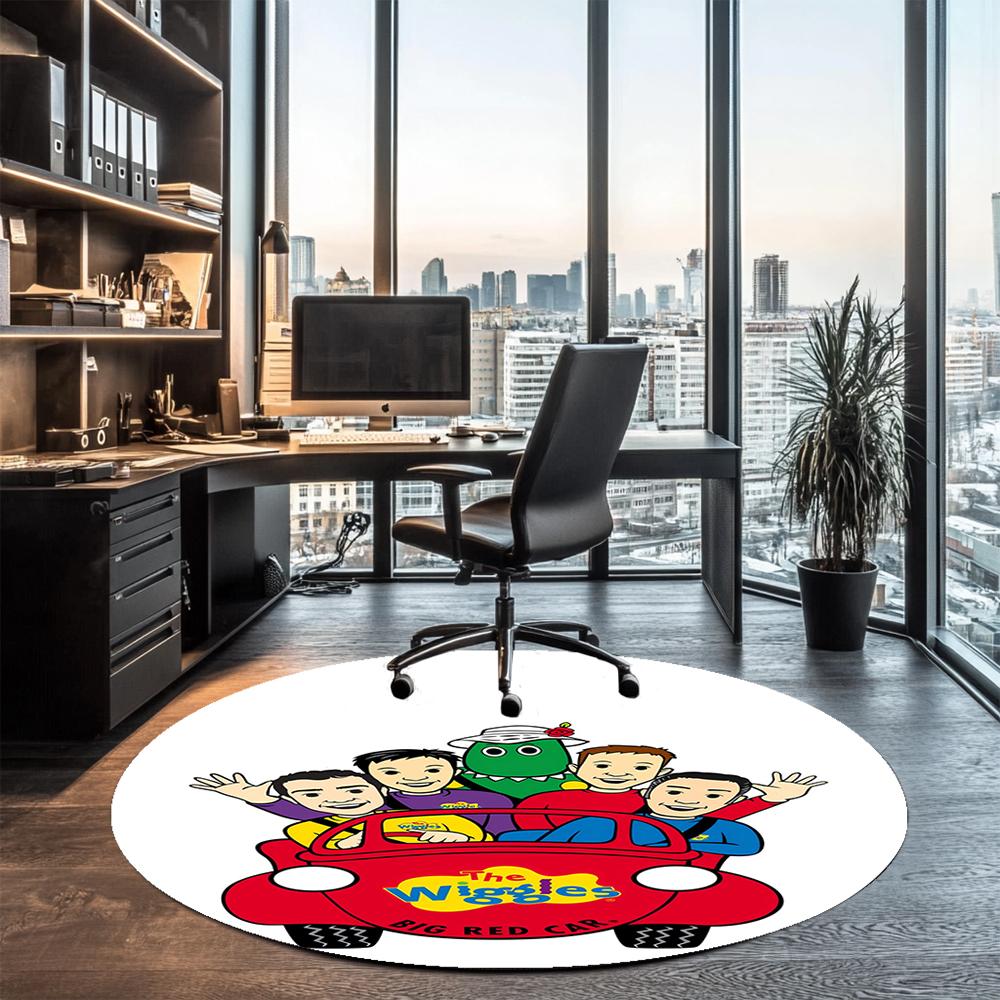 The Wiggles Printed Round Rug Carpet Chair Rug Area Rug Entryway Doormats,for Office Chair Living Room Bedroom Kitchen Room.