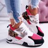 Fashion Leopard Print Shoes for Women Lace-up Non-slip Running Shoes Plus Size Round Head Platform Causal Shoes Zapatos Mujer 2024