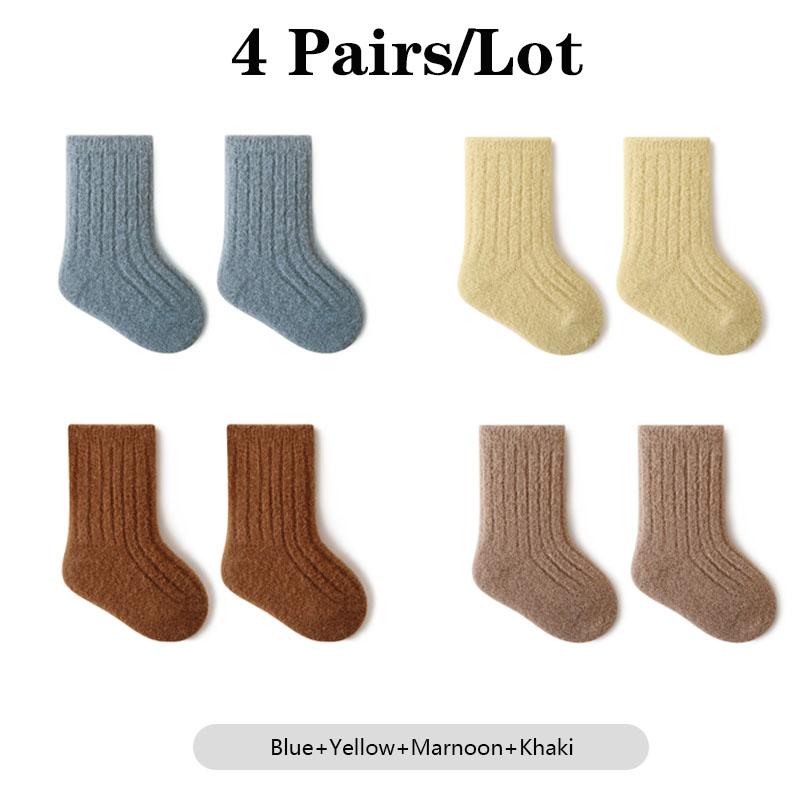 4 пары/лот Набор детских носков Теплые Мягкие Хлопковые Детские Носки Бесшовные Удобные Средней Длины Детские Носки для Мальчиков и Девочек