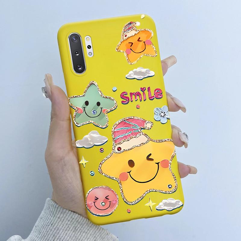 For Samsung Galaxy Note 10 Plus N970F N975F Phone Case Butterfly Flower Girl Design Soft Silicone TPU Back Housing Note10 Covers