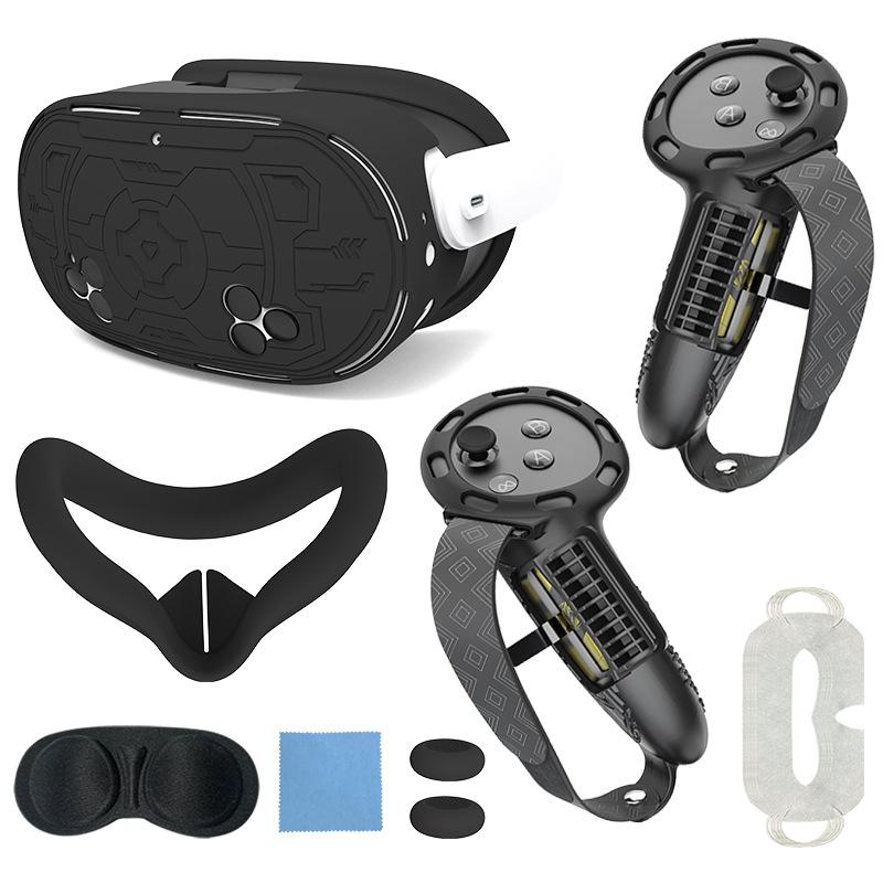 7 In 1 Accessories Meta Oculus Quest 3s 3 S VR Headset Cover Controller Grips Hand Strap Face Pad Silicone Facial Interface Lens