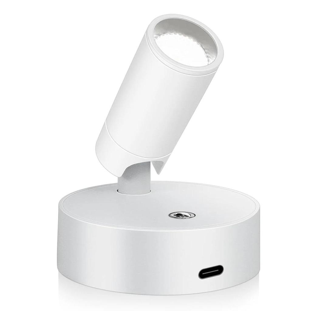 2X Беспроводной настенный светильник Магнитное основание Сенсорный прикроватный светильник Диммируемое внутреннее освещение Точечный светильник Светодиодный Перезаряжаемый USB Мини Настроение Спальня