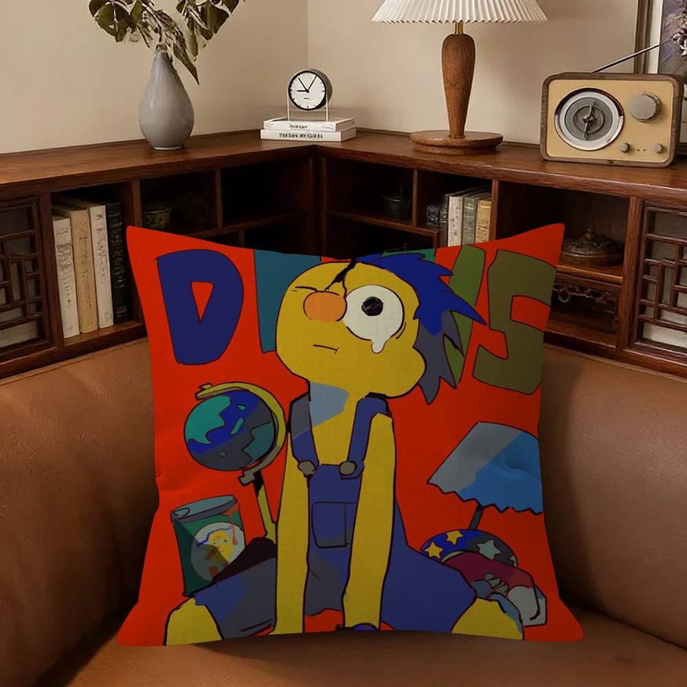 Don'T Hug Me I'M S-Scared Pillow Covers Cartoon Sofa Decorative Home Double-Sided Printing Short Plush Cute Cushion Cover