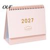 Academic Year Calendar 2027 Desk Calendar, Standing Flip Desktop Minimalist Gold Foil Cover Decorative Organizer Monthly Planner, Thick Paper for Note