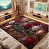 Floral Garden Theme Soft Crystal Velvet Rug Custom Name & Text Print Non Slip Floor Rug for Bedroom Living Room