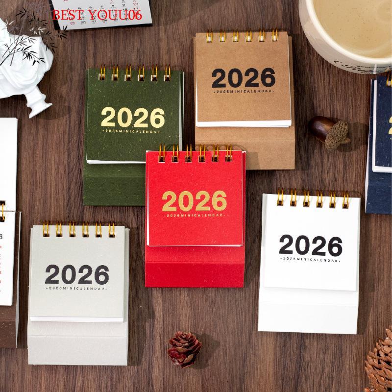 (YOUU06)2026 Mini Simple Calendar Small Desk Calendar Coil Calendar Planner Desktop Decoration Office Stationery New Year