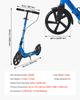 VEVOR Kick Scooter for Kids Ages 8+, Teens & Adults, 2-Wheel Toddler Scooter with Height Adjustable Handlebar, Wide Anti-Slip Deck