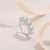 European American 925 Sterling Silver Rhodium Plated Prong Set Brilliant Cut Moissanite Women's Ring D Color High-End Luxury