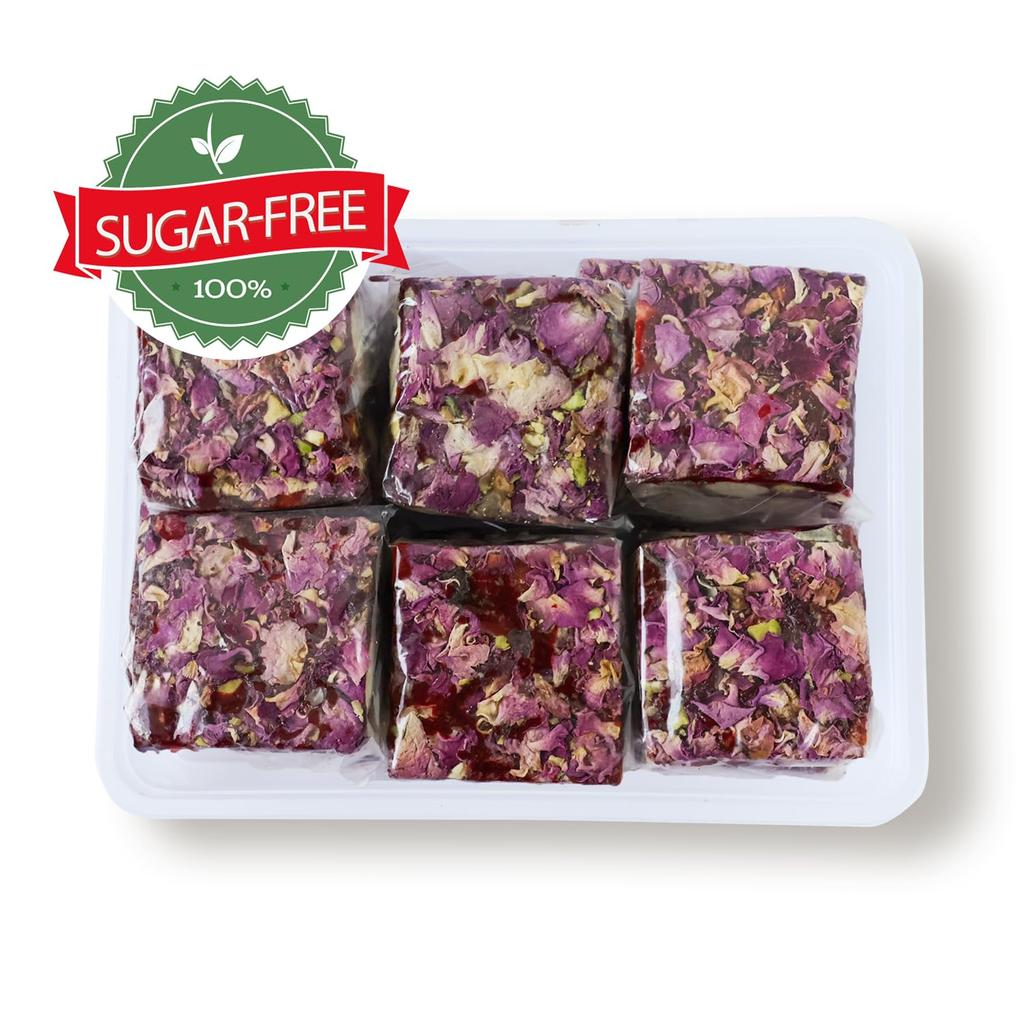 Rose Petal Bites Dry Fruit Nuts Mix Barfi 250g | Shahi Gulab Chikki Healthy Mithai | Cashews, Almonds, Pistachios, Gulkand & Pure Ghee Low Sugar