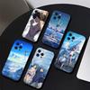 Чехол для телефона с анимацией W-Weathering With You Для IPhone 17 Air 16 15 14 13 Pro Max 11 12 Черный силиконовый чехол