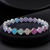 Zhuozhifan Jewelry Браслет из стерлингового серебра S925 с цветным бриллиантом в виде четырехлистного клевера для женщин