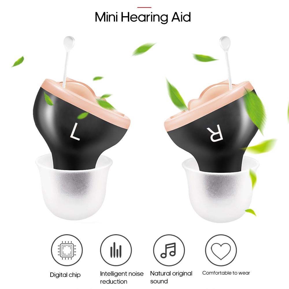 Мини-невидимый слуховой аппарат, усилитель звука, регулируемый объем, помощник по слуху для глухих