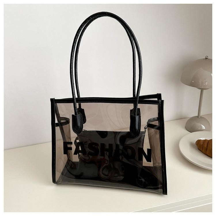 2024 Новая Мода Прозрачная Женская Сумка Большая Вместимость ПВХ Тоут Летняя Желейная Сумка Сумка на Плечо Ручная Сумка