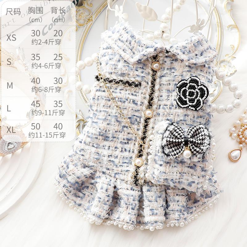 Ins New Winter Dog Clothes Cat Princess Dress Backpack Pink Luxury Fashion Design Dog Thickened Skirt Dog Christmas Clothes