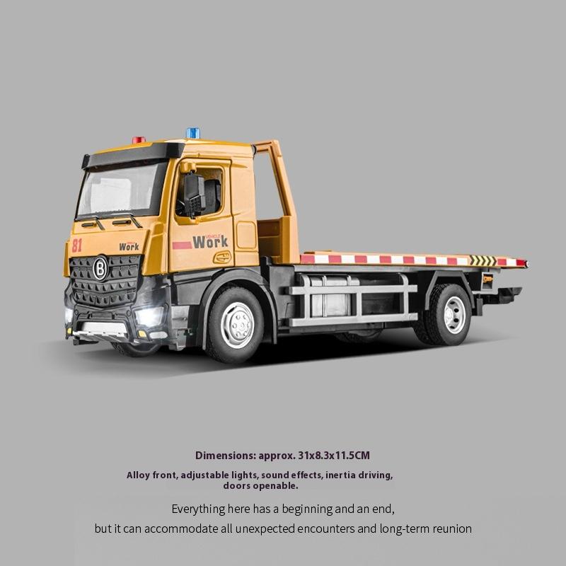 Alloy Truck Toys Children's Semi-Trailer Transporter Construction Vehicle Flat Trailer Model Car
