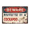 [ WellCraft ] Dog Beware Protected By A Borzoi Metal Sign Tin Poster Home Decor Bar Wall Art Painting 20*30 CM Sizer DB-12