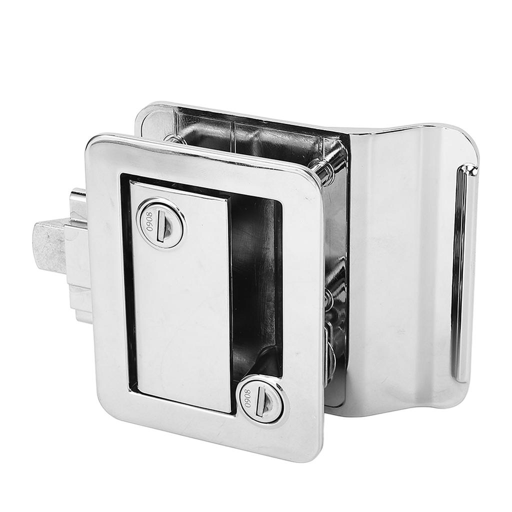 Plated Metal RV Door Lock with 4 Keys Advanced Locking Technology Secure Lock Travel Trailer Truck