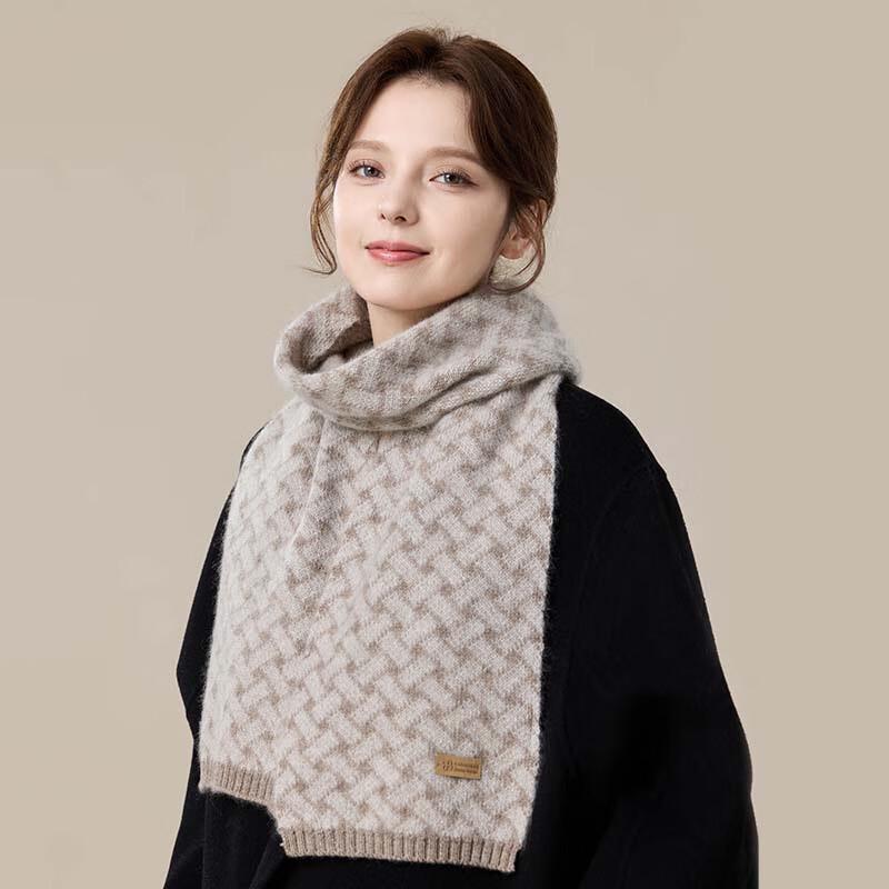 JIUMU Women's Warm Jacquard Cashmere Scarf
