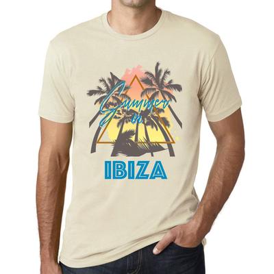 Мужская винтажная футболка Футболка с рисунком Summer Triangle Ibiza Natural