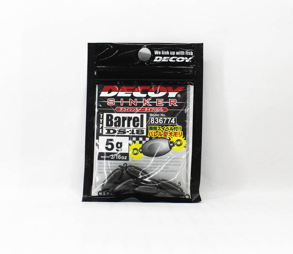 Decoy DS-18 Грузило Бочкообразное Тип Вертлюг Размер 5 грамм (6774)