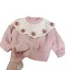 Girls' Sweet Warm Sweater & Fleece Jean Set - Long-Sleeved, Cozy Two-Piece for Autumn and Winter