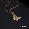 New Niche Design Retro Butterfly Micro-Inlaid Zircon Pendant Necklace Women'S Fashion Collarbone Chain