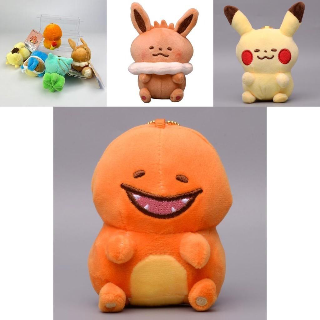 Очаровательные плюшевые брелки-покемоны с Пикачу, Сквиртлом, Чармандером, Бульбазавром и Иви. Идеально для коллекционеров!