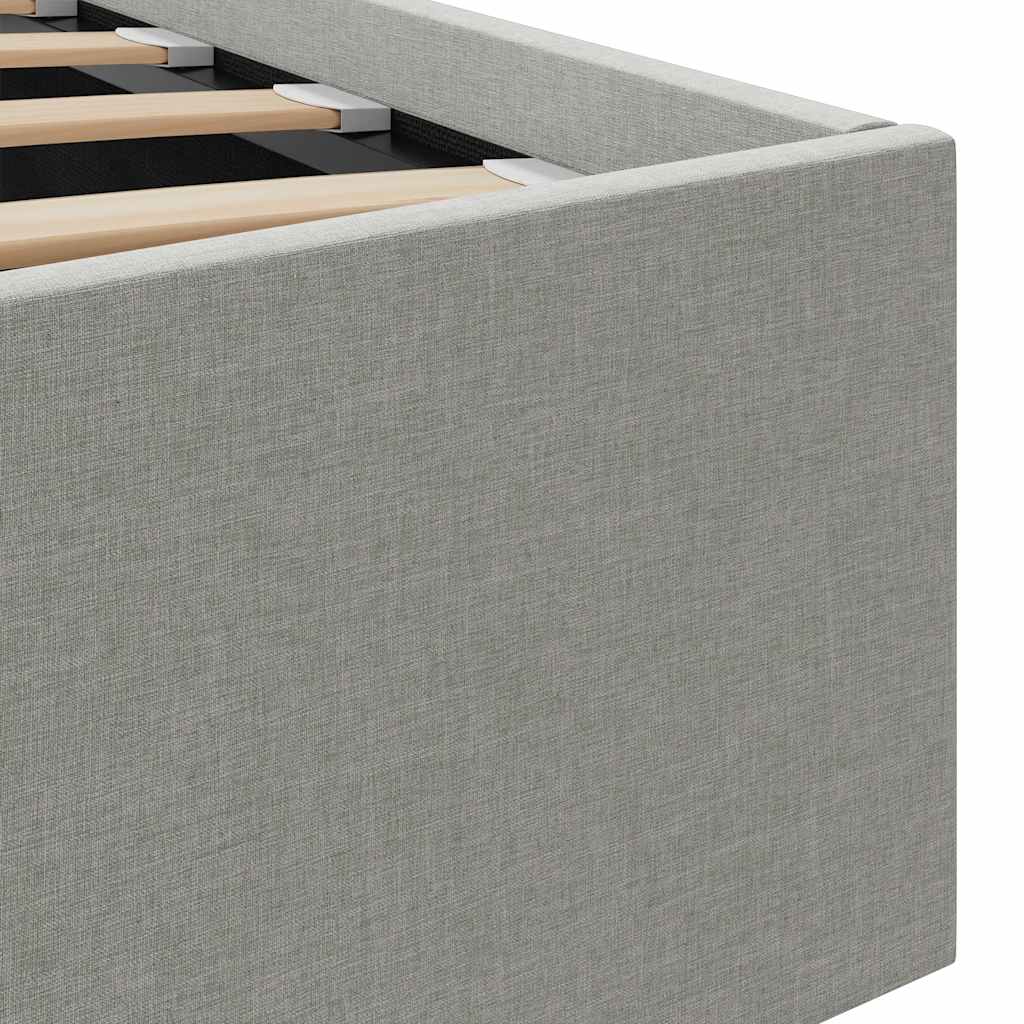 Storage Bed Hydraulic Light Grey Fabric 90*200 cm
