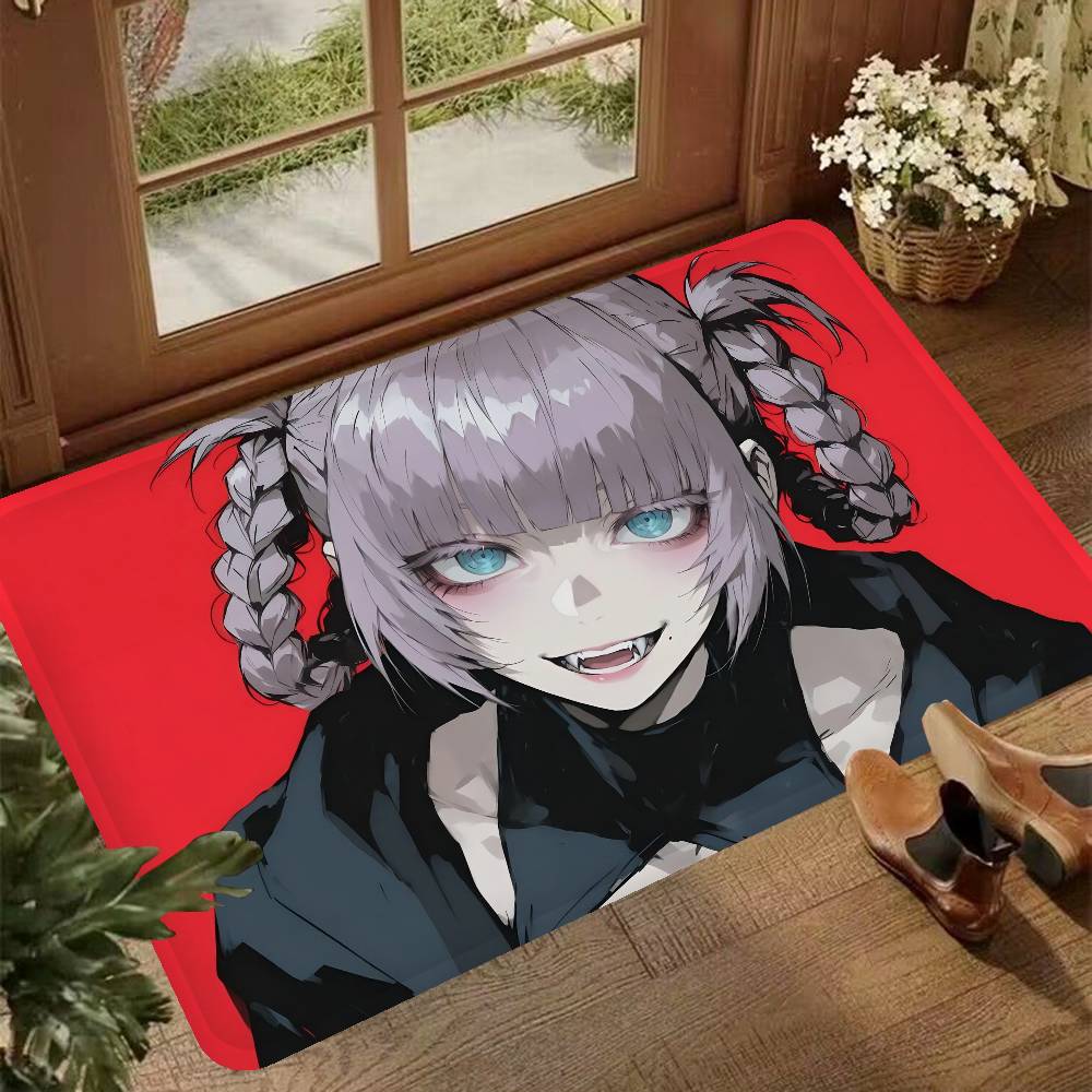 Call Night Nanakusa Nazuna Door Mat Washable Non-Slip Living Room Sofa Chairs Area Mat Kitchen Doormat Area Rug