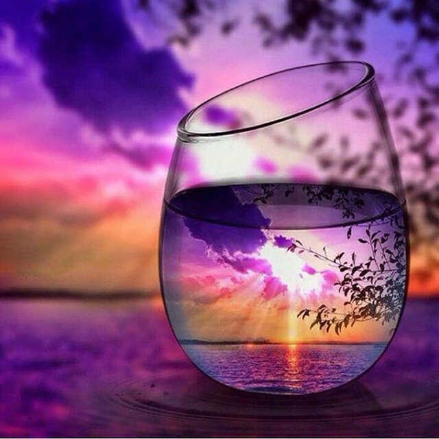 Кубок DIY 5D алмазная живопись полная круглая дрель мозаика закат морской Алмазная вышивка комплект ручной работы праздничный подарок украшение дома