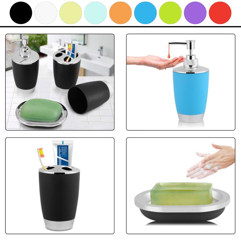 Аксессуары для костюма для ванной комнаты, 4 шт./компл., пластиковый стаканчик, держатель для зубных щеток, мыльница, пресс-бутылка для шампуня