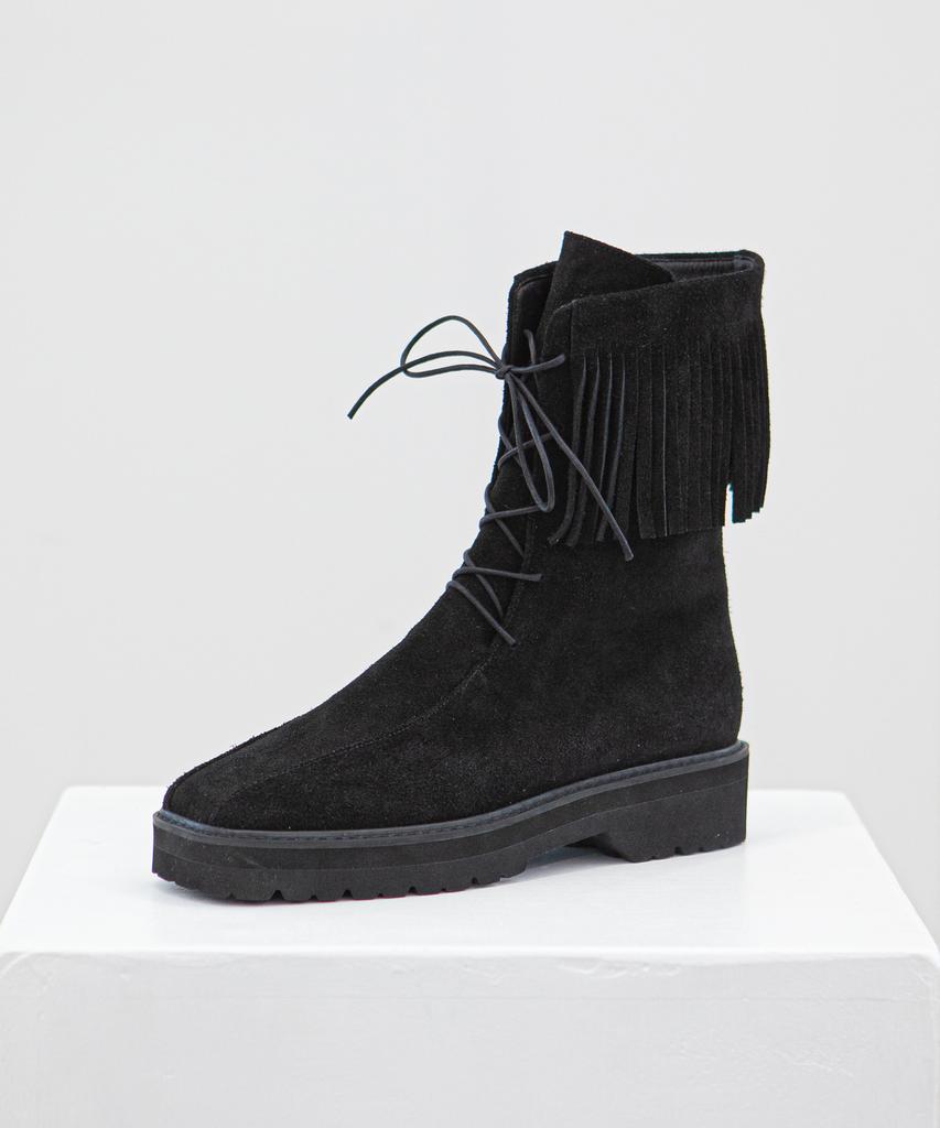 Twvp Boheme Fringe Ankle Boots 22F08Bk Boem Fringe Ankle Boots
