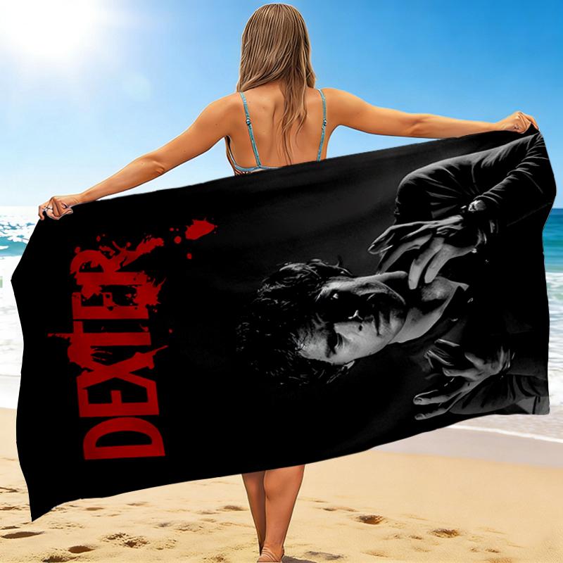1Pc Dexter'S Dark Secrets Beach Towel, Quick Dry, Multi-Use for Beach Pool Gym Yoga Home Travel, Christmas, Halloween, Xmas Gift M928689