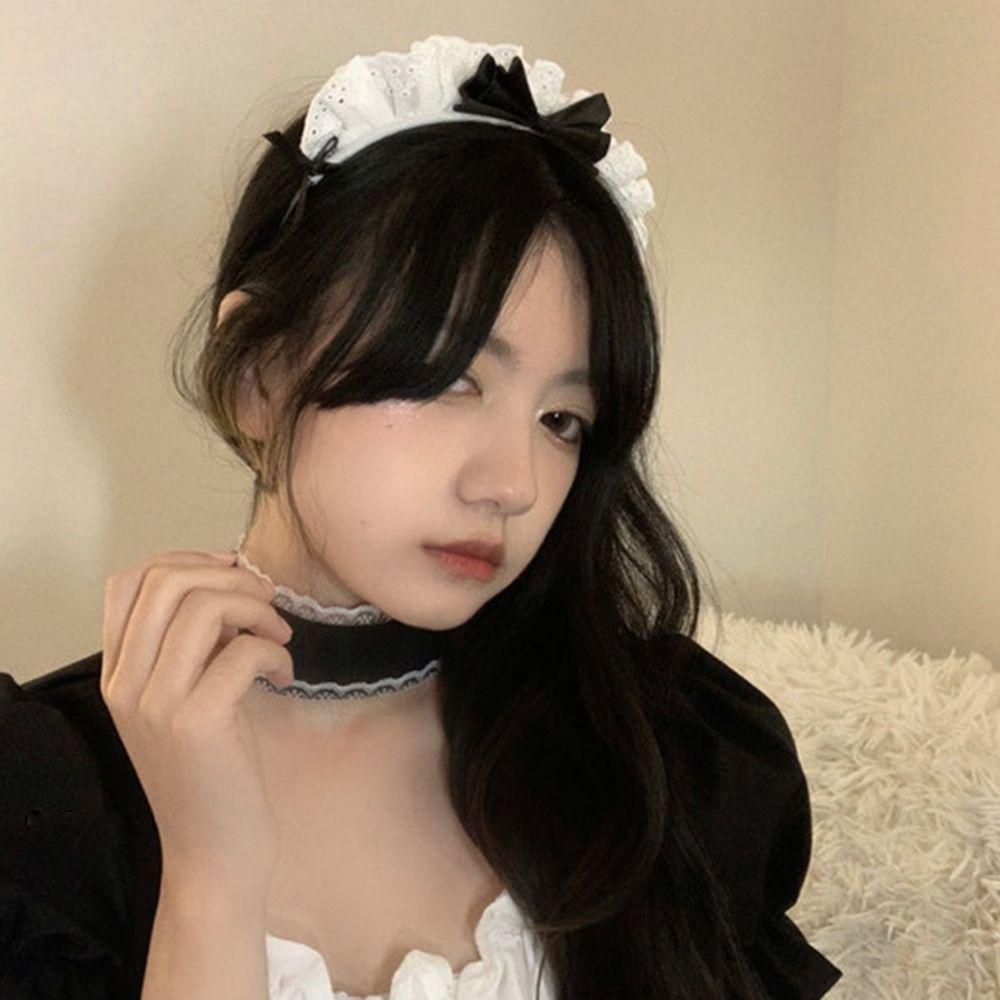 Реквизит Головной убор Макияж Кружева Девушки Женские аксессуары Корейский стиль Повязка на голову Лолита Повязка на голову Бант