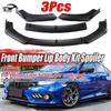 Glossy Black Front Lip for 2016-18 Honda Civic Splitter Corner Caps Body Kit