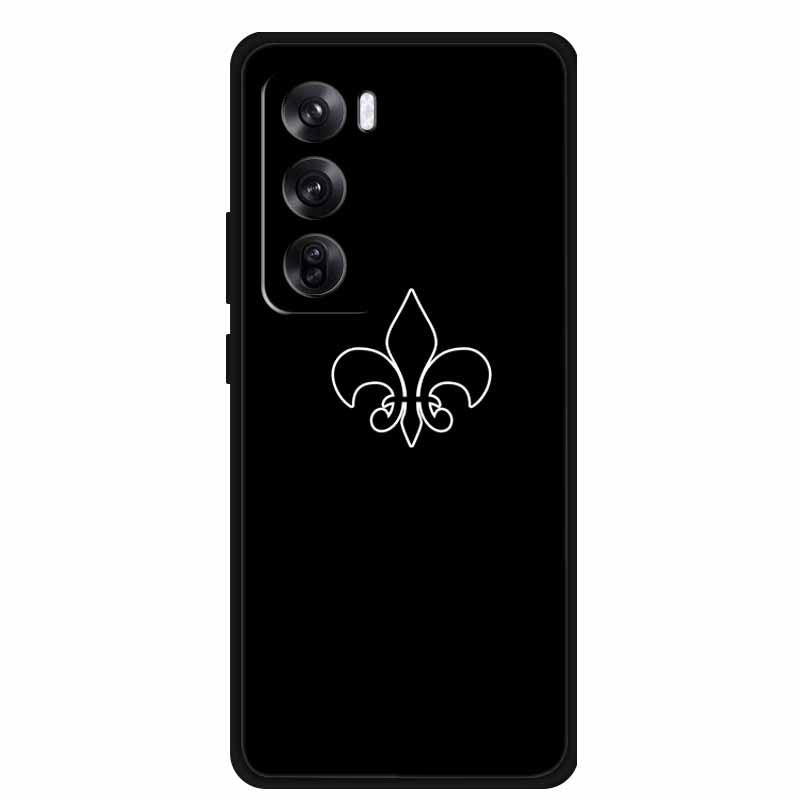 Персонализированный черный мягкий чехол из ТПУ с узором для телефона Reno 12 Pro 5G