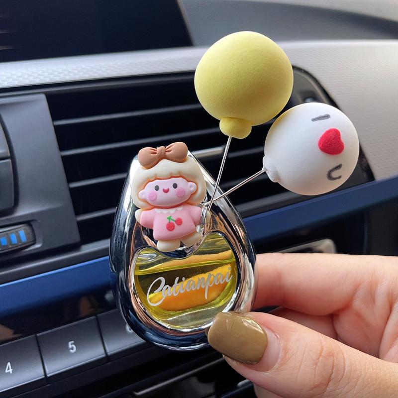 Стеклянный Ароматизатор для Автомобиля Мультяшная Девочка Бутылочка с Парфюмом Декоративное Украшение Синее Платье Морской Аромат 2 шт.