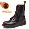 Fashion Men'S Boots Casual Leather Shoes Men Vintage Lace-Up Punk Motocross Boots Male Black Spring Autumn Handmade Footwear