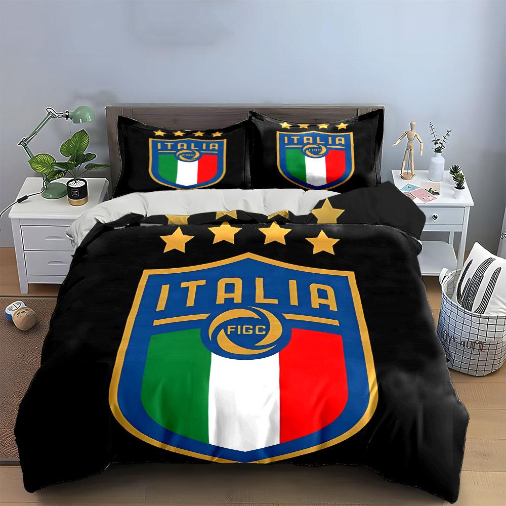 Italy football crest design. Bedding sets Duvet cover sets Duvet covers Pillowcases(1 * Duvet Cover 2 * Pillowcases without duvet insert)