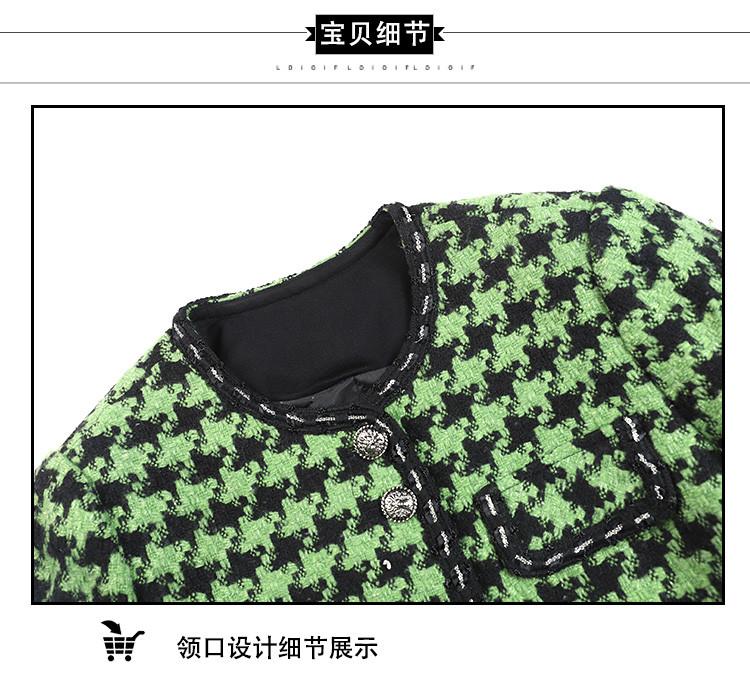 [Coarse tweed coat] Autumn and winter fashionable temperament thickened small fragrant style coat for women