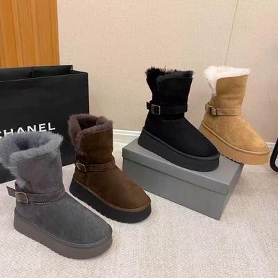 [Фанфна] Зимние ботинки 2025 зима новые толстоподошвенные Северо-восточные пушистые набивные утолщенные теплые и износостойкие хлопковые ботинки