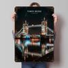 Tower Bridge Metal Sign Landscape Poster Home Decorations Custom Tinplate Plaques for Wall Art Decoration Retro Vintage Interior