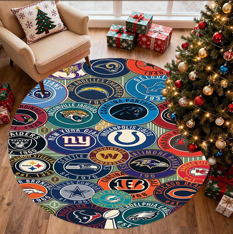Круглый ковер с узором NFL, коврик для помещений/улицы, для пикника, игровой комнаты, спальни, офиса, гостиной, ковер для домашнего декора, подарок на день рождения