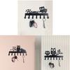 Vintage Owl Creative Metal Key Holder with 7 Hooks Iron Art Wall Mounted Cartoon Key Hanger Hat Towel Clothes Rack Organizer