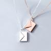 Genuine 925 Sterling Silver Pendant Necklace Women Envelope Lover Letter Pendant Best Gifts for Girlfriend